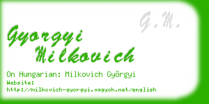 gyorgyi milkovich business card